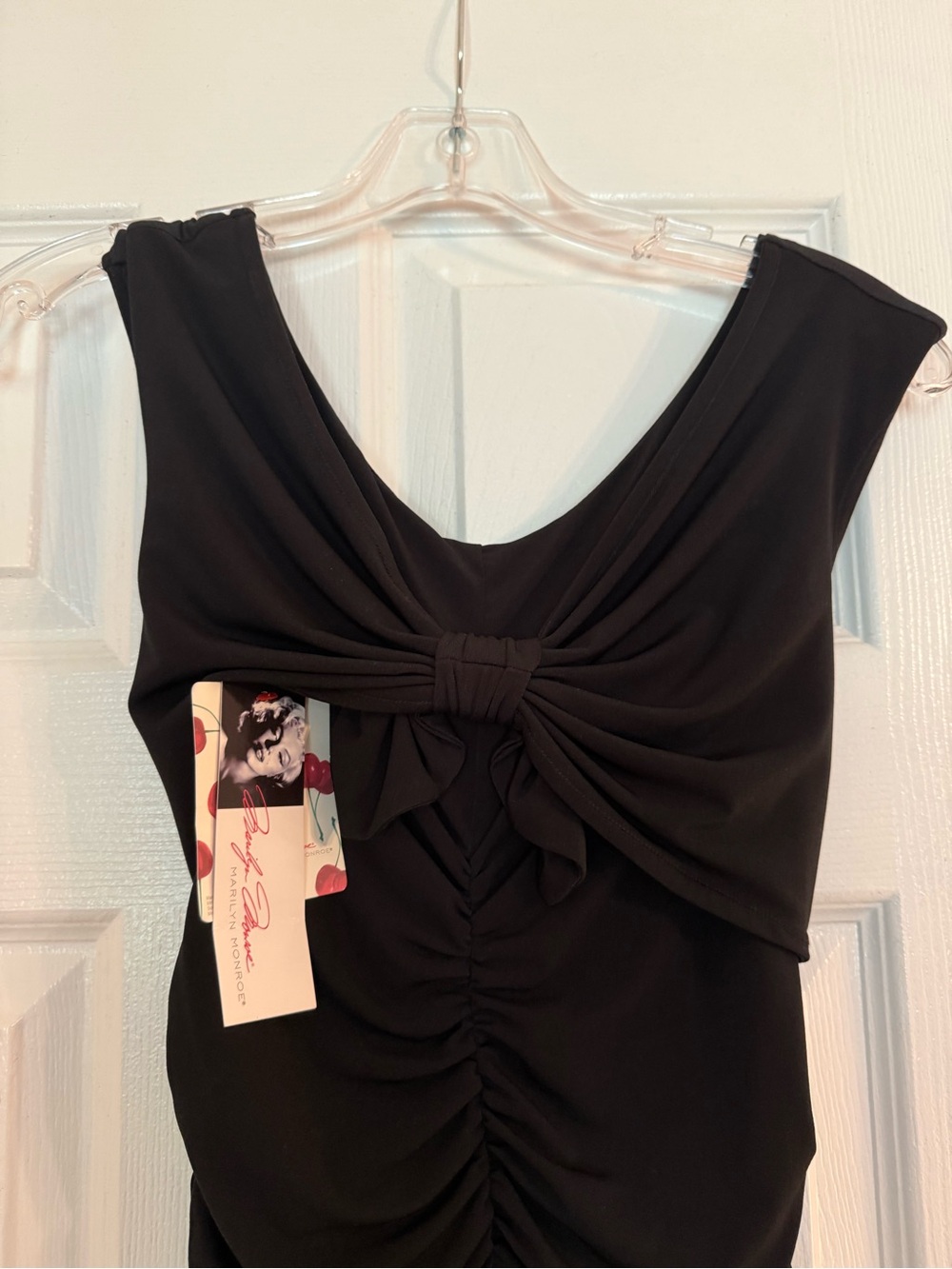 Marilyn Monroe Black Ruched Midi Dress